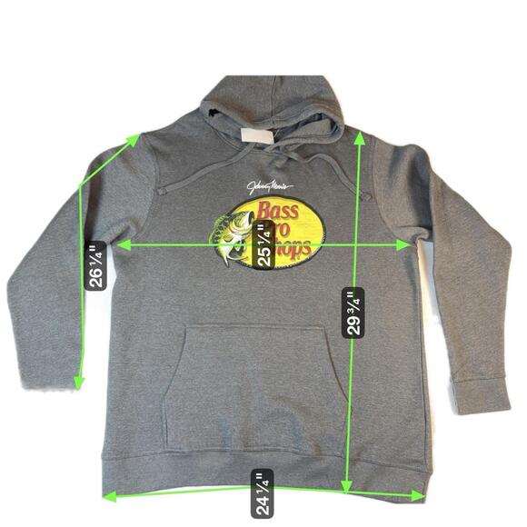 Bass Pro Shops Hoodie Men's XL Gray Sweatshirt Johnny Morris Fishing XL NWT - Picture 3 of 4